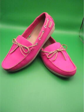 Crocs Women's Pink Boat Shoes Moccasins Slip On Loafers Size 8